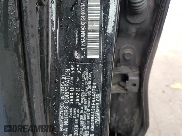 2015 Kia Rio LX with VIN KNADM4A3XF6440784, listed as a Copart auction lot 54134205 with 158,035 mi miles and Non Repairable. Bid and sale history available at carsss.com. Image 12.
