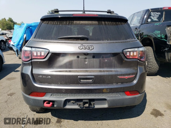 2018 Jeep Compass Trailhawk with VIN 3C4NJDDB8JT307863, listed as a Copart auction lot 66038444 with 46,514 mi miles and Salvage Title. Bid and sale history available at carsss.com. Image 6.