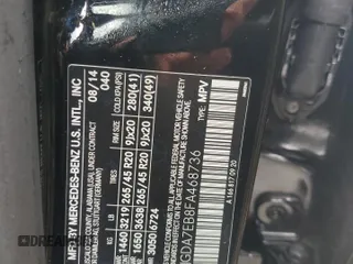 2015 Mercedes-Benz M 63 AMG with VIN 4JGDA7EB8FA468736, listed as a Copart auction lot 74569134 with Not Provided miles and Salvage Title. Bid and sale history available at carsss.com. Image 14.