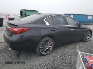 2020 Infiniti Q50 Red Sport 400 with VIN JN1FV7AR1LM660226, listed as a Copart auction lot 79698594 with 37,246 mi miles and Salvage Title. Bid and sale history available at carsss.com. Image 3.