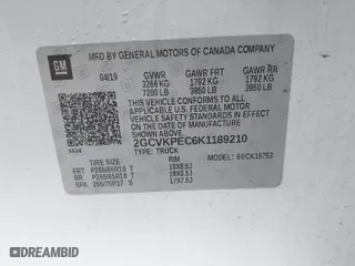 2019 Chevrolet Silverado 1500 LD LT with VIN 2GCVKPEC6K1189210, listed as a IAAI auction lot 41116620 with NaN miles. Bid and sale history available at carsss.com. Image 9.