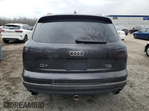 2014 Audi Q7 with VIN WA1VGCFE4ED019313, listed as a Copart auction lot 46291515 with Not provided miles and Salvage title. Bid and sale history available at DreamBid. Image 6.