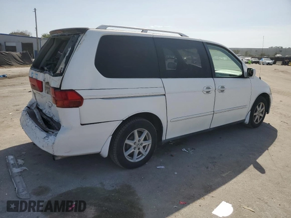 2001 Honda Odyssey EX z VIN 2HKRL18661H500391, wystawiony jako Copart lot #57249725 z przebiegiem 207 905 mil mil oraz Szkoda całkowita • Salvage title. Historia ofert i sprzedaży dostępna na DreamBid. Obrazek 3.