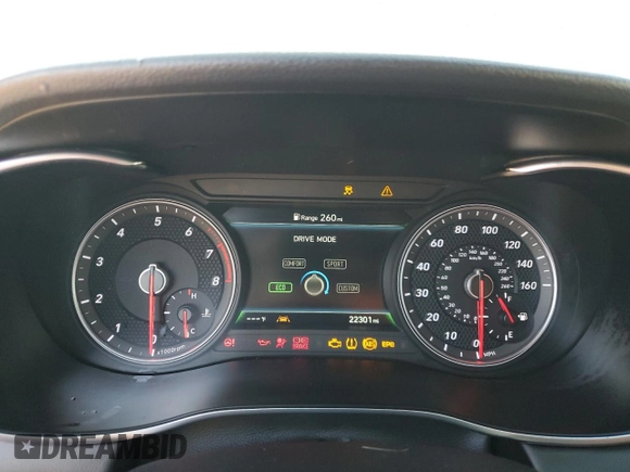 2021 Genesis G70 2.0T with VIN KMTG64LA9MU078432, listed as a Copart auction lot 73928124 with 22,301 mi miles and Non Repairable. Bid and sale history available at carsss.com. Image 9.