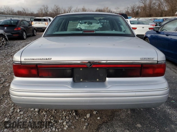 1996 Mercury Grand Marquis GS with VIN 2MELM74W8TX653415, listed as a Copart auction lot 85582734 with 187,282 mi miles and Salvage Title. Bid and sale history available at DreamBid. Image 6.