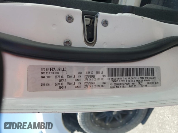 2016 Ram 1500 Express with VIN 1C6RR6KT9GS298254, listed as a Copart auction lot 47488505 with 141,905 mi miles and Salvage title. Bid and sale history available at DreamBid. Image 12.