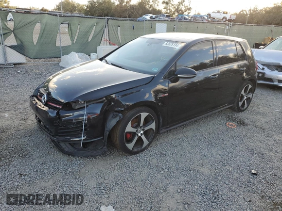 2015 Volkswagen GTI SE with VIN 3VW4T7AU1FM096646, listed as a Copart auction lot 83675134 with 79,900 mi miles and Salvage Title. Bid and sale history available at DreamBid. Image 1.