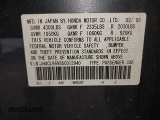 2005 Acura TSX with VIN JH4CL96985C013940, listed as a IAAI auction lot 37887960 with 182,482 mi miles and . Bid and sale history available at DreamBid. Image 9.