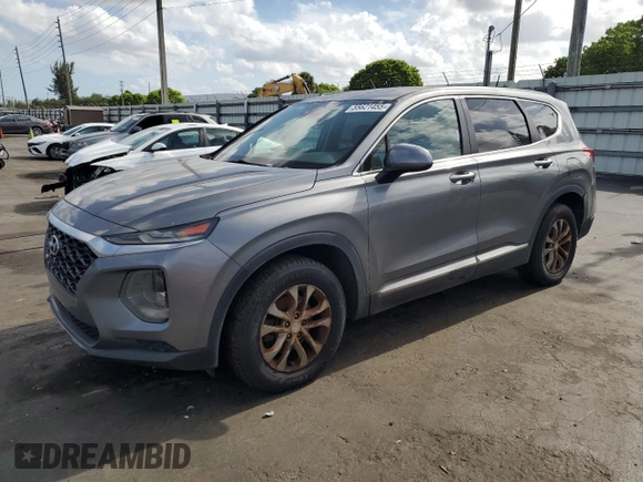 2019 Hyundai Santa Fe SE with VIN 5NMS23ADXKH070632, listed as a Copart auction lot 55621455 with 185,663 mi miles and Clean Title. Bid and sale history available at carsss.com. Image 1.