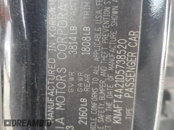 2013 Kia Forte LX with VIN KNAFT4A21D5738520, listed as a Copart auction lot 70834404 with 246,902 mi miles and Salvage Title. Bid and sale history available at carsss.com. Image 12.