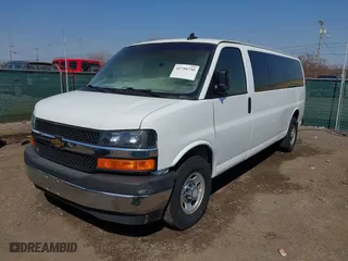 2017 Chevrolet Express Passenger LT with VIN 1GAZGPFFXH1206108, listed as a IAAI auction lot 41758750 with 320,138 mi miles. Bid and sale history available at carsss.com. Image 2.
