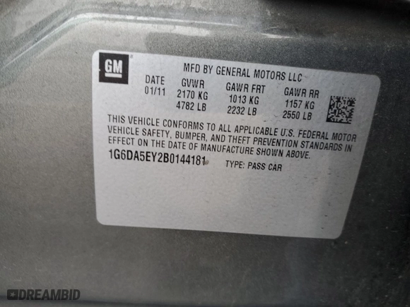 2011 Cadillac CTS Sedan with VIN 1G6DA5EY2B0144181, listed as a Copart auction lot 44016525 with 117,666 mi miles and Salvage Title. Bid and sale history available at carsss.com. Image 14.