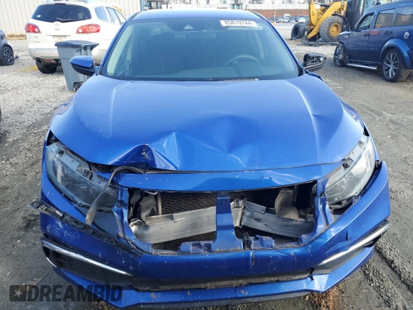 2019 Honda Civic Sedan LX with VIN 19XFC2F61KE038744, listed as a Copart auction lot 85879744 with 0 mi miles and Salvage Title. Bid and sale history available at carsss.com. Image 5.
