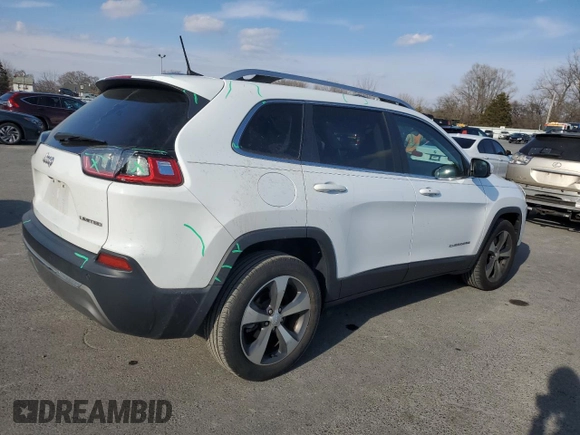 2020 Jeep Cherokee Limited with VIN 1C4PJLDB8LD631830, listed as a Copart auction lot 47124705 with 38,276 mi miles and Salvage Title. Bid and sale history available at carsss.com. Image 3.