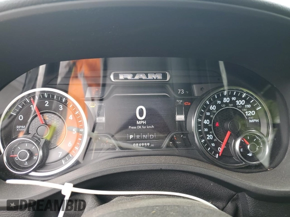 2020 Ram 1500 Big Horn with VIN 1C6SRFBT1LN419966, listed as a Copart auction lot 58002795 with 84,959 mi miles and Salvage title. Bid and sale history available at DreamBid. Image 9.