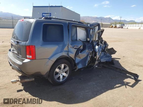 2013 Honda Pilot Touring with VIN 5FNYF4H99DB011078, listed as a Copart auction lot 53718495 with Not Provided miles and Salvage Title. Bid and sale history available at DreamBid. Image 3.