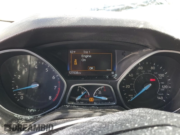 2017 Ford Focus SE with VIN 1FADP3FE8HL292272, listed as a Copart auction lot 52407755 with 127,038 mi miles and Salvage Title. Bid and sale history available at carsss.com. Image 9.