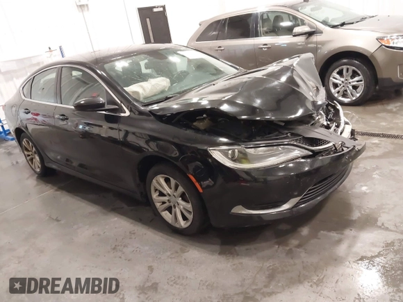 2015 Chrysler 200 Limited with VIN 1C3CCCAB1FN612164, listed as a IAAI auction lot 41641912 with 166,116 mi miles. Bid and sale history available at carsss.com. Image 1.