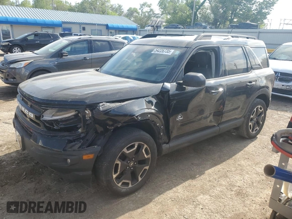 2021 Ford Bronco Sport Outer Banks with VIN 3FMCR9C66MRA59546, listed as a Copart auction lot 54226735 with 81,369 mi miles and Salvage title. Bid and sale history available at DreamBid. Image 1.