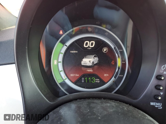 2014 FIAT 500e с VIN 3C3CFFGE1ET266948, выставлен на аукционе Copart как лот 57137835 с пробегом 86 013 миль миль и Чистый • Clean title. История ставок и продаж доступна на DreamBid. Изображение 9.