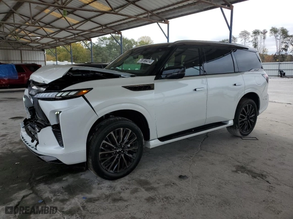 2025 Infiniti QX80 AUTOGRAPH with VIN JN8AZ3CC3S9601746, listed as a Copart auction lot 78186414 with 1,235 mi miles and Salvage Title. Bid and sale history available at carsss.com. Image 1.