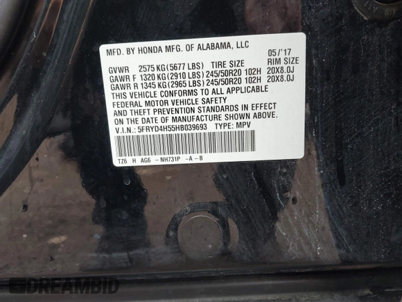 2017 Acura MDX Technology с VIN 5FRYD4H55HB039693, выставлен на аукционе IAAI как лот 42301763 с пробегом 123 399 миль миль и . История ставок и продаж доступна на DreamBid. Изображение 9.
