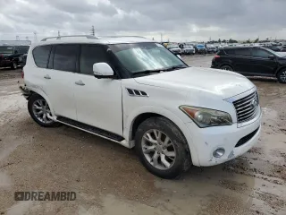 2012 Infiniti QX56 7-passenger with VIN JN8AZ2NF3C9517655, listed as a Copart auction lot 78241174 with 182,533 mi miles and Salvage Title. Bid and sale history available at carsss.com. Image 4.