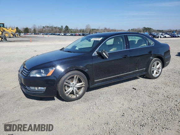2015 Volkswagen Passat SE with VIN 1VWBS7A35FC076077, listed as a Copart auction lot 46589295 with 76,419 mi miles and Salvage title. Bid and sale history available at DreamBid. Image 1.