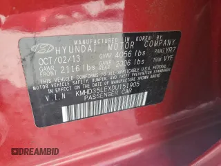 2013 Hyundai Elantra GT with VIN KMHD35LEXDU151905, listed as a Copart auction lot 49274175 with 135,516 mi miles and Salvage Title. Bid and sale history available at carsss.com. Image 13.
