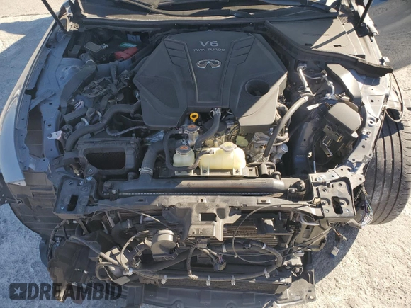 2023 Infiniti Q50 Red Sport 400 with VIN JN1FV7DP3PM570348, listed as a Copart auction lot 80996414 with 35,011 mi miles and Salvage Title. Bid and sale history available at DreamBid. Image 11.