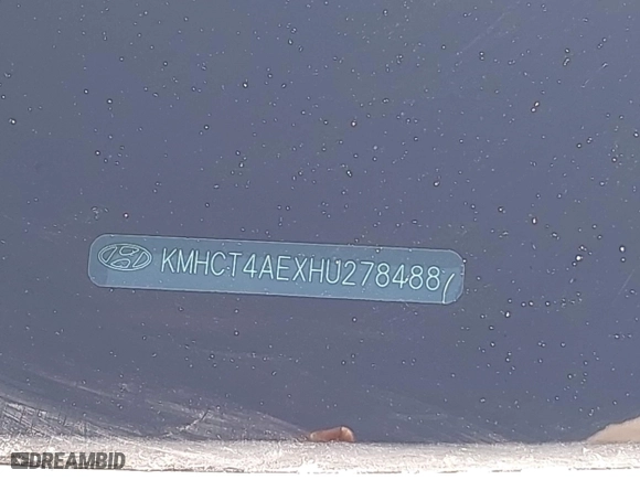 2017 Hyundai Accent SE with VIN KMHCT4AEXHU278488, listed as a IAAI auction lot 42020830 with 99,378 mi miles. Bid and sale history available at carsss.com. Image 9.