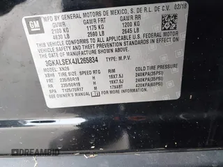 2018 GMC Terrain Denali with VIN 3GKALSEX4JL265834, listed as a IAAI auction lot 41282701 with Not Provided miles and . Bid and sale history available at DreamBid. Image 9.