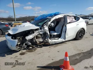 2023 Tesla Model Y Long Range with VIN 7SAYGAEE3PF767171, listed as a Copart auction lot 46057645 with Not Provided miles and Salvage Title. Bid and sale history available at DreamBid. Image 1.