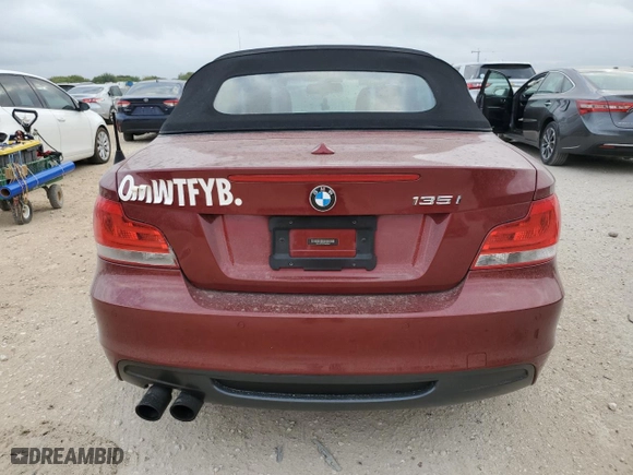2012 BMW 1 Series 135i with VIN WBAUN7C57CVM26646, listed as a Copart auction lot 78477044 with 0 mi miles and Salvage Title. Bid and sale history available at carsss.com. Image 6.