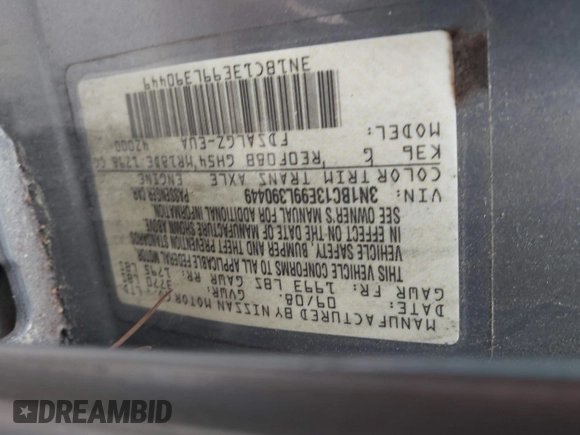 2009 Nissan Versa S with VIN 3N1BC13E99L390449, listed as a IAAI auction lot 42129663 with 129,066 mi miles and . Bid and sale history available at DreamBid. Image 9.