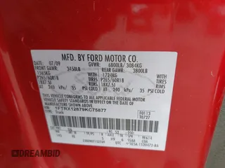 2009 Ford F-150 STX с VIN 1FTRX12879KC75877, выставлен на аукционе IAAI как лот 42391986 с пробегом 145 395 миль миль и . История ставок и продаж доступна на DreamBid. Изображение 9.