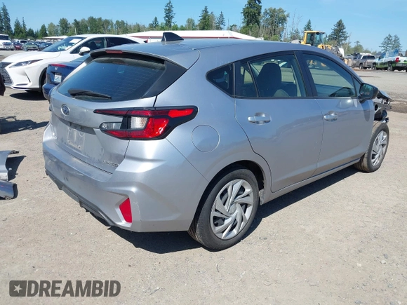 2024 Subaru Impreza with VIN JF1GUABC3R8238767, listed as a IAAI auction lot 42322908 with 20,445 mi miles and . Bid and sale history available at DreamBid. Image 4.