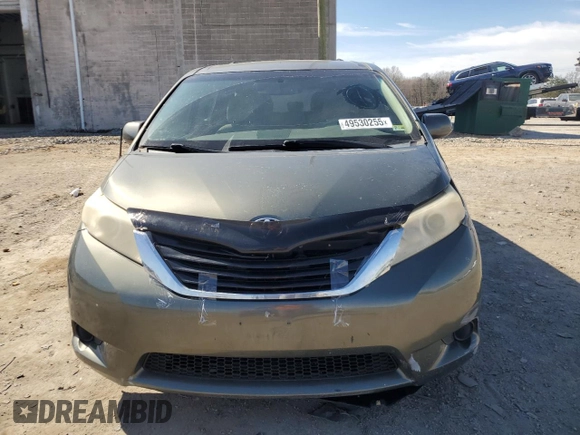2012 Toyota Sienna LE with VIN 5TDJK3DC3CS040000, listed as a Copart auction lot 49530255 with 165,478 mi miles and Salvage Title. Bid and sale history available at carsss.com. Image 5.