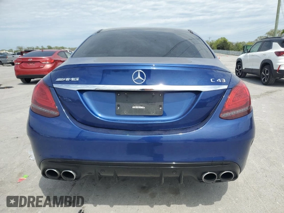 2019 Mercedes-Benz C 43 AMG with VIN 55SWF6EB4KU287626, listed as a Copart auction lot 53647985 with Not provided miles and Salvage title. Bid and sale history available at DreamBid. Image 6.