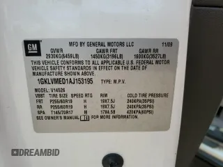 2010 GMC Acadia SLT1 с VIN 1GKLVMED1AJ153195, выставлен на аукционе Copart как лот 59184025 с пробегом 184 203 миль миль и Списание • Salvage title. История ставок и продаж доступна на DreamBid. Изображение 13.