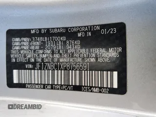 2023 Toyota GR86 with VIN JF1ZNBC1XP8756591, listed as a Copart auction lot 89342485 with 37,686 mi miles and Salvage Title. Bid and sale history available at carsss.com. Image 13.