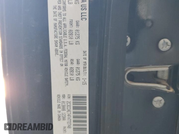 2015 Chrysler 300 C with VIN 2C3CCAET4FH772748, listed as a Copart auction lot 61331724 with 97,856 mi miles and Salvage Title. Bid and sale history available at DreamBid. Image 14.