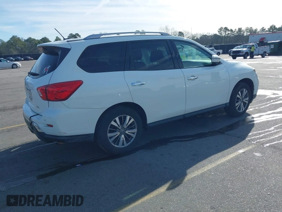 2018 Nissan Pathfinder S with VIN 5N1DR2MN9JC623167, listed as a IAAI auction lot 41606513 with 127,582 mi miles and . Bid and sale history available at DreamBid. Image 4.