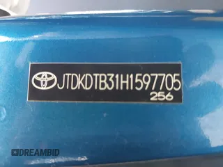 2017 Toyota Prius One with VIN JTDKDTB31H1597705, listed as a IAAI auction lot 41895920 with 96,410 mi miles and . Bid and sale history available at DreamBid. Image 9.