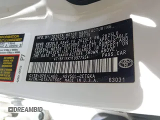 2015 Toyota Camry XLE with VIN 4T1BF1FK1FU977554, listed as a IAAI auction lot 42083589 with 104,811 mi miles and . Bid and sale history available at DreamBid. Image 9.