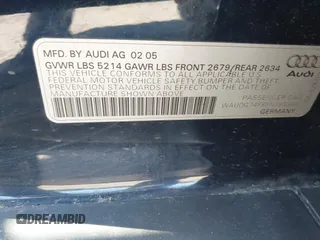 2005 Audi A6 z VIN WAUDG74F85N093345, wystawiony jako IAAI lot #42305290 z przebiegiem Nie podano mil oraz . Historia ofert i sprzedaży dostępna na DreamBid. Obrazek 9.