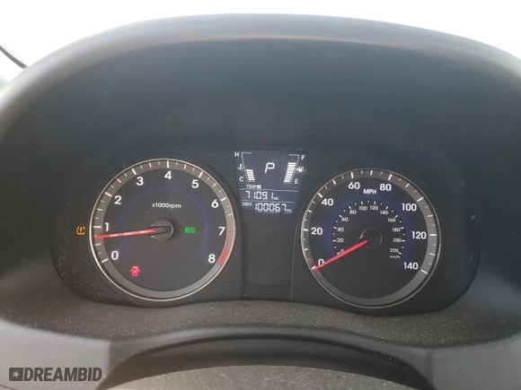 2013 Hyundai Accent GL with VIN KMHCT5AE8DU071632, listed as a Copart auction lot 76982384 with 100,067 mi miles and Salvage Title. Bid and sale history available at carsss.com. Image 9.