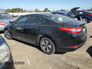 2013 Kia Optima Hybrid LX with VIN KNAGM4AD9D5038750, listed as a Copart auction lot 66559214 with 105,928 mi miles. Bid and sale history available at carsss.com. Image 2.