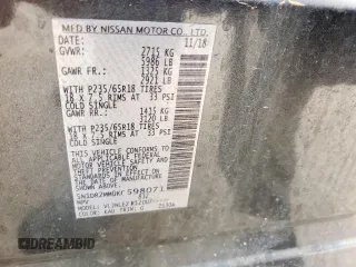 2019 Nissan Pathfinder SV with VIN 5N1DR2MM0KC598071, listed as a Copart auction lot 53110345 with 100,028 mi miles and Clean title. Bid and sale history available at DreamBid. Image 13.