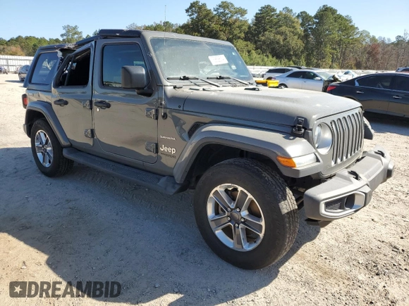 2021 Jeep Wrangler Unlimited Sahara High Altitude with VIN 1C4HJXEN0MW506203, listed as a Copart auction lot 76862614 with 44,558 mi miles and Salvage title. Bid and sale history available at DreamBid. Image 4.